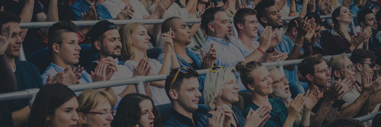 People watching a sports game in the arena